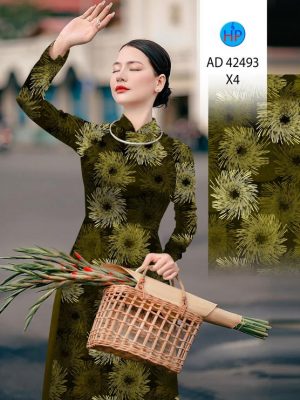 Vải Áo Dài Hoa In 3D AD 42493 33